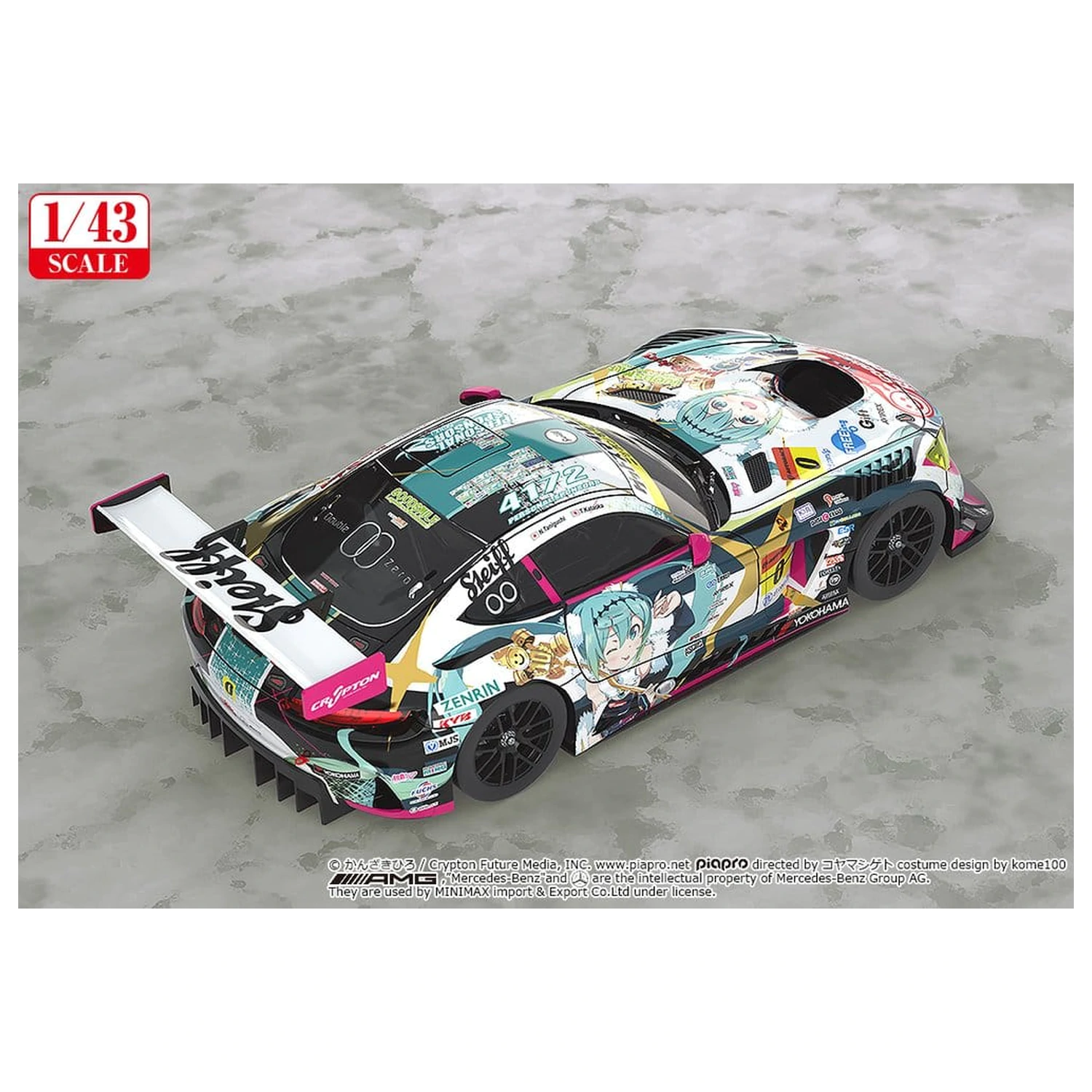 Hatsune Miku GT Project Vozidlo 1/43 Good Smile Hatsune Miku AMG 2018 Final Race Ver. 11 cm fotografii produktu