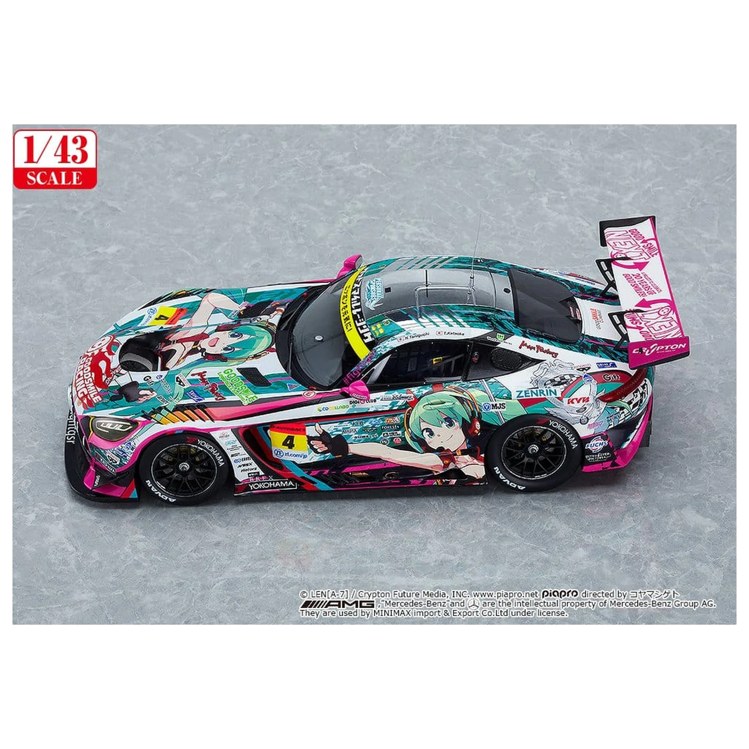 Hatsune Miku GT Project Vozidlo 1/43 Good Smile Hatsune Miku AMG 2020 SUPER GT Okayama Test Ver. 11 cm fotografii produktu
