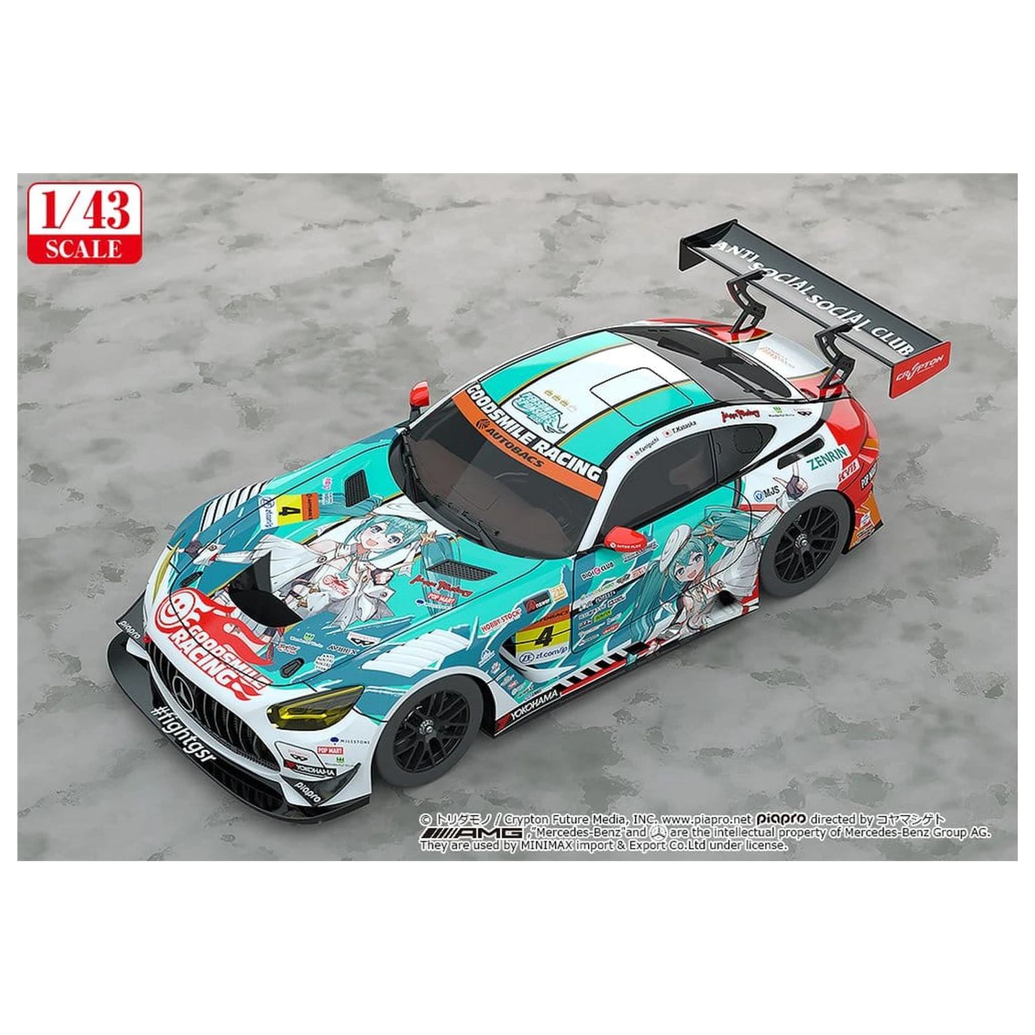Hatsune Miku GT Project Vozidlo 1/43 Good Smile Hatsune Miku AMG 2023 Season Opening Ver. 11 cm fotografii produktu