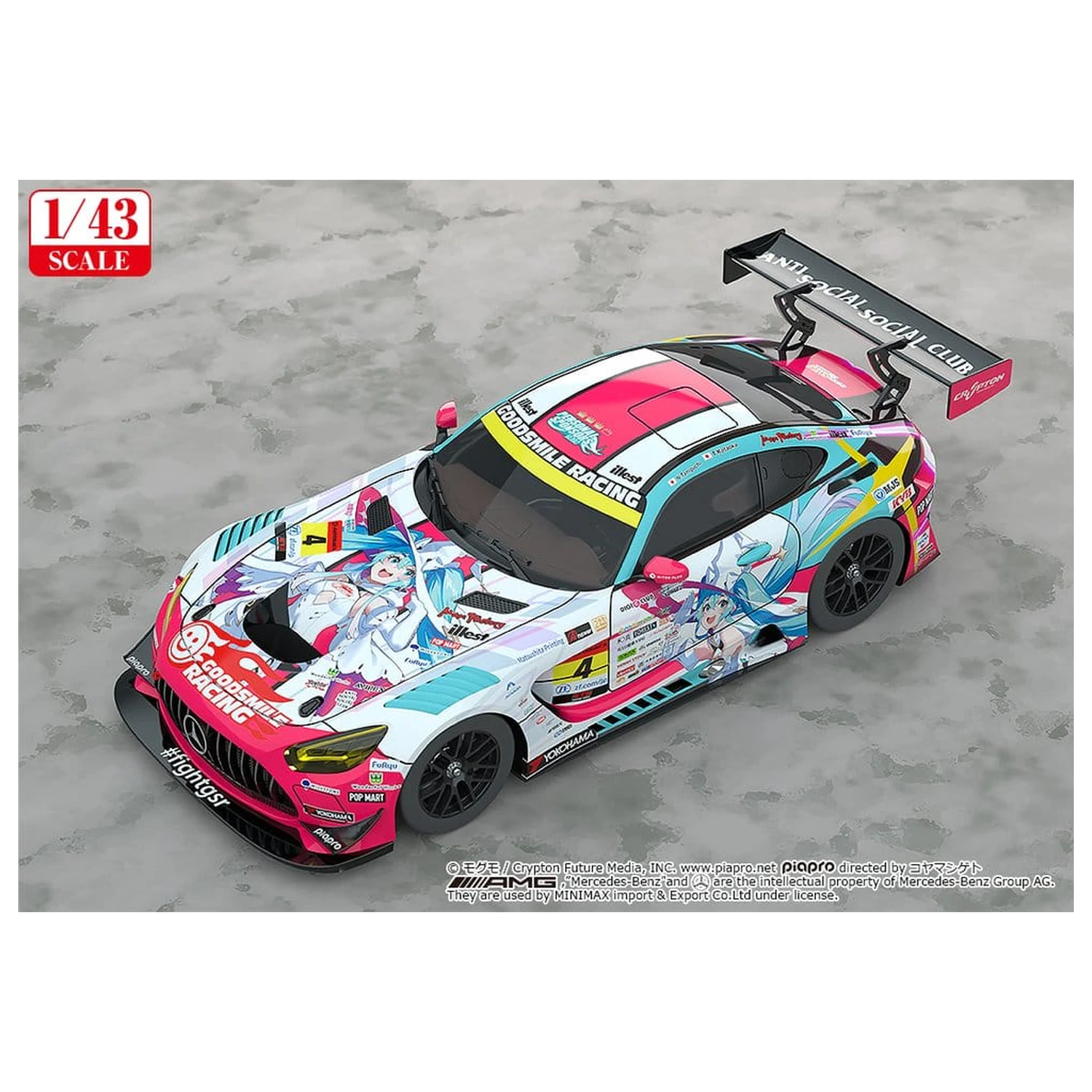 Hatsune Miku GT Project Vozidlo 1/43 Good Smile Hatsune Miku AMG 2024 Season Opening Ver. 11 cm fotografii produktu