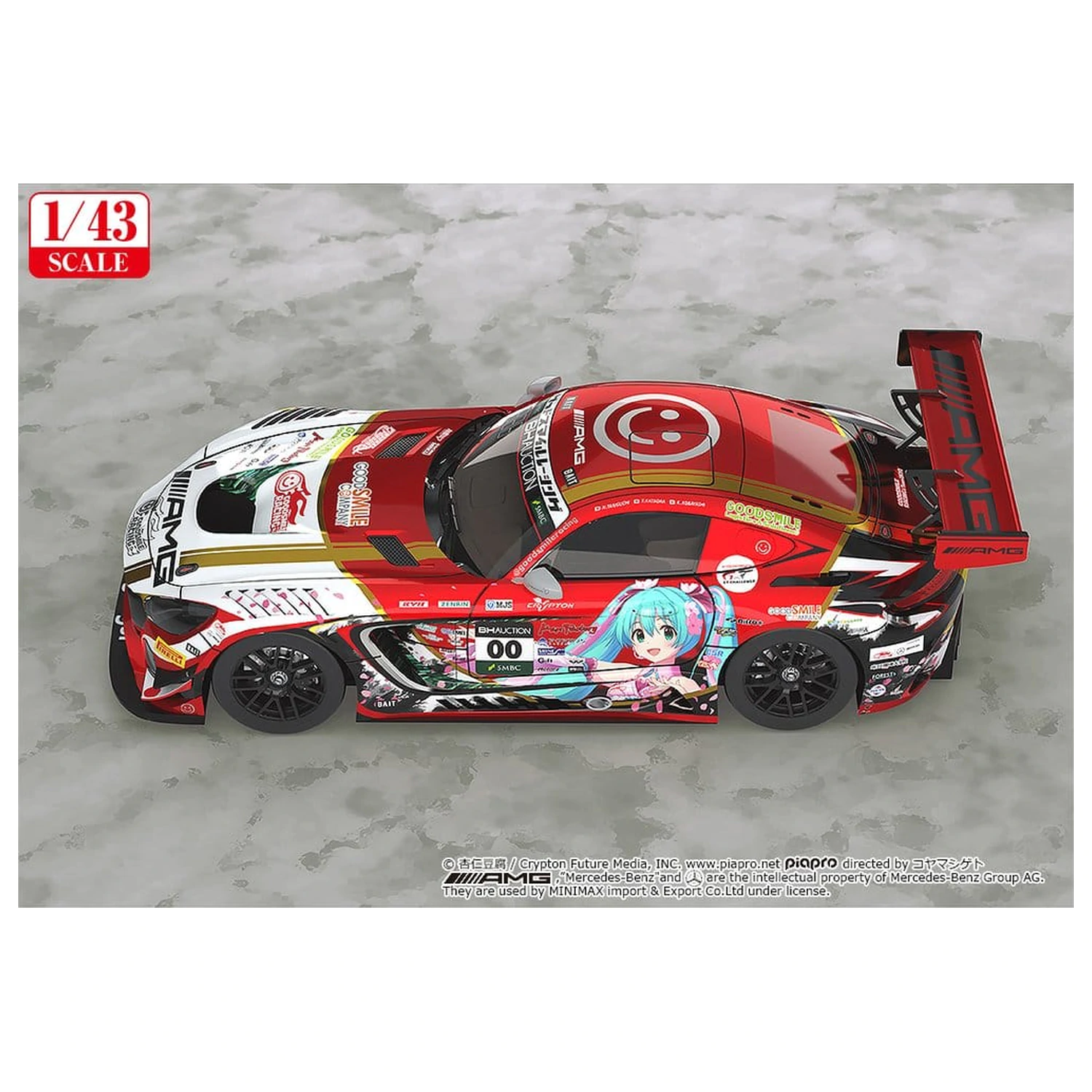 Hatsune Miku GT Project Vozidlo 1/43 Mercedes-AMG Team Good Smile 2019 Suzuka 10Hours Ver. 11 cm fotografii produktu