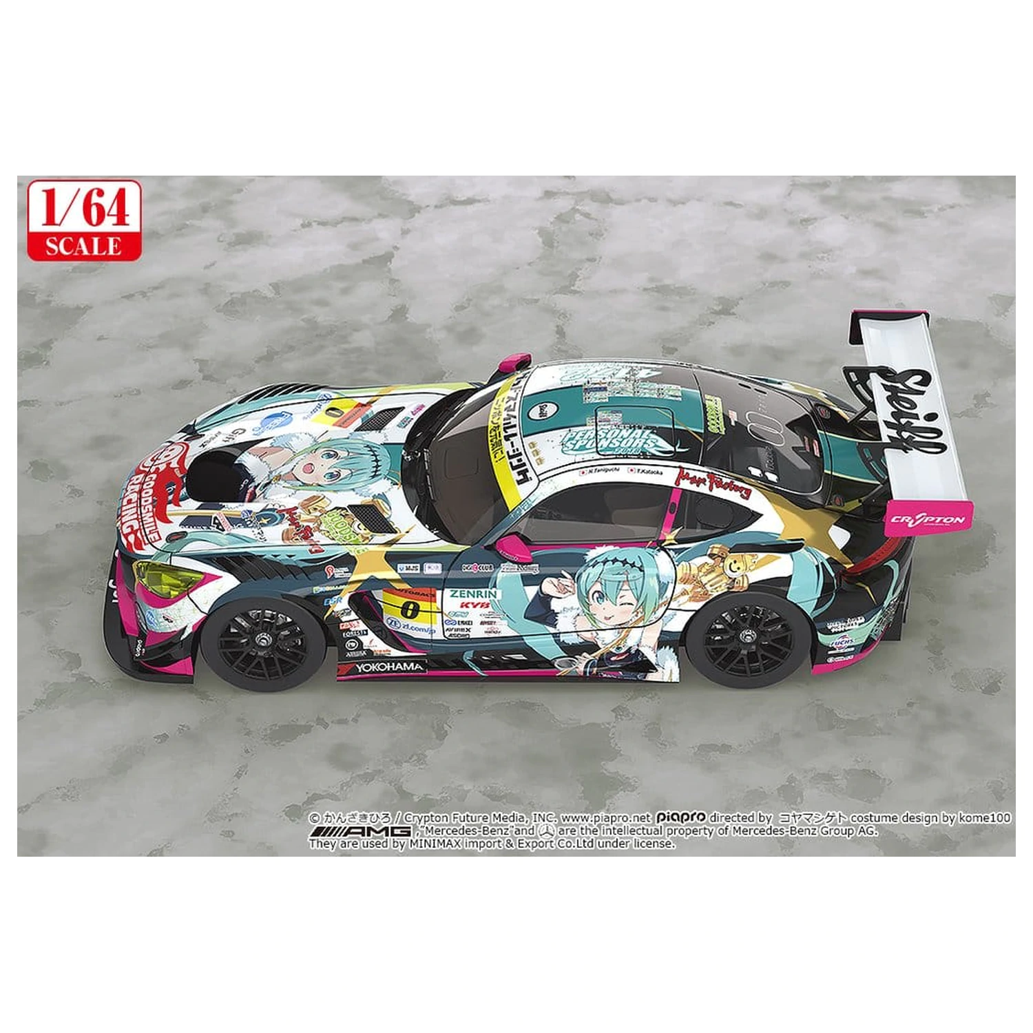 Hatsune Miku GT Project Vozidlo 1/64 Good Smile Hatsune Miku AMG 2018 SUPER GT Ver. 7 cm fotografii produktu