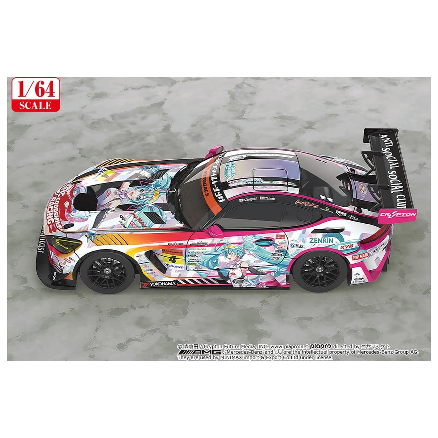 Vozidlo projektu Hatsune Miku GT v měřítku 1/64 Hatsune Miku AMG 2021 SUPER GT Kolo 5 Ver. 7 cm fotografii produktu