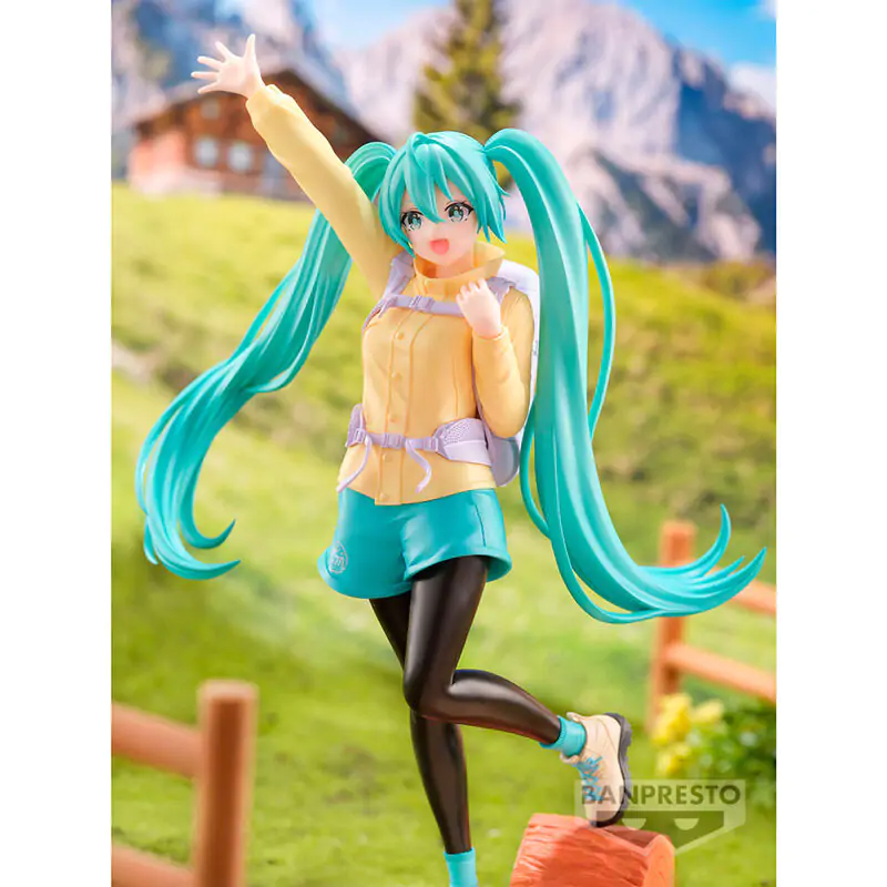 Hatsune Miku figurka 20 cm s tématikou horské turistiky a prázdninových vzpomínek fotografii produktu