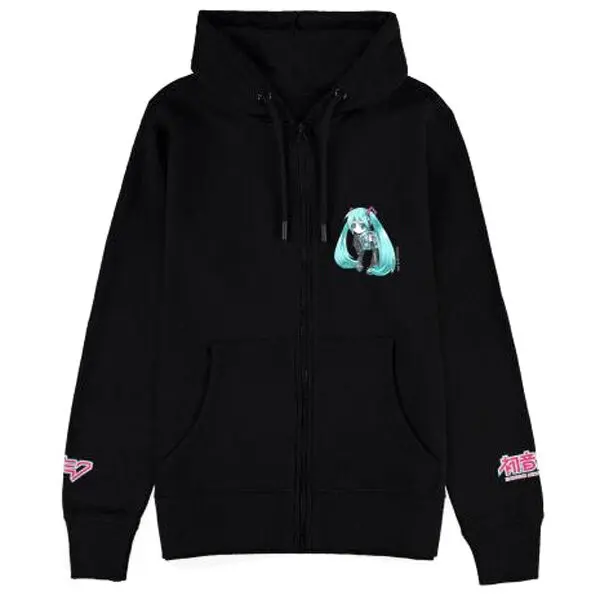 Hatsune Miku mikina s kapucí na zip černá fotografii produktu