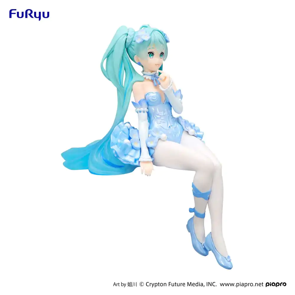 Hatsune Miku Zarážka na nudle PVC Soška Květinová Víla Nemophila Pail Modrá Barva Verze 15 cm fotografii produktu