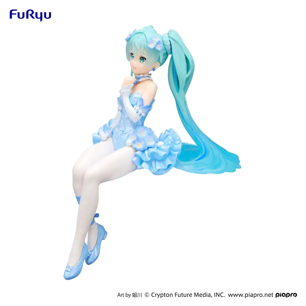 Hatsune Miku Zarážka na nudle PVC Soška Květinová Víla Nemophila Pail Modrá Barva Verze 15 cm fotografii produktu