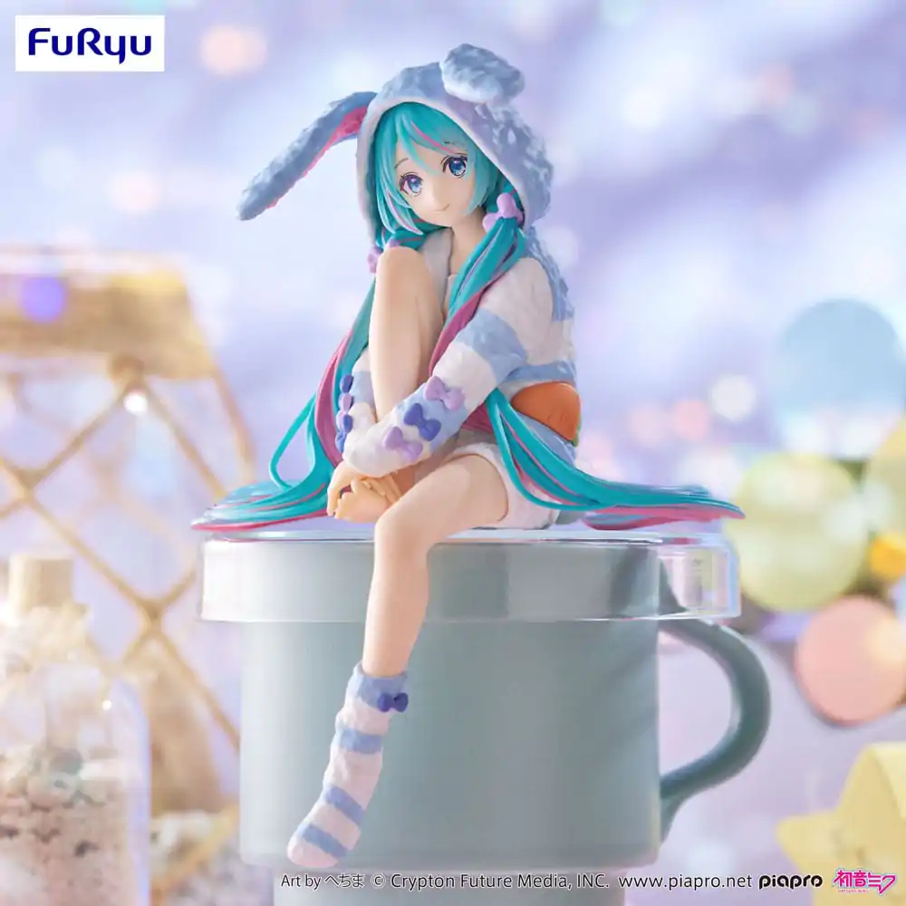 Hatsune Miku Noodle Stopper PVC soška Hatsune Miku Rabbit Ear Hood Pajama Blue Color Ver. 14 cm fotografii produktu