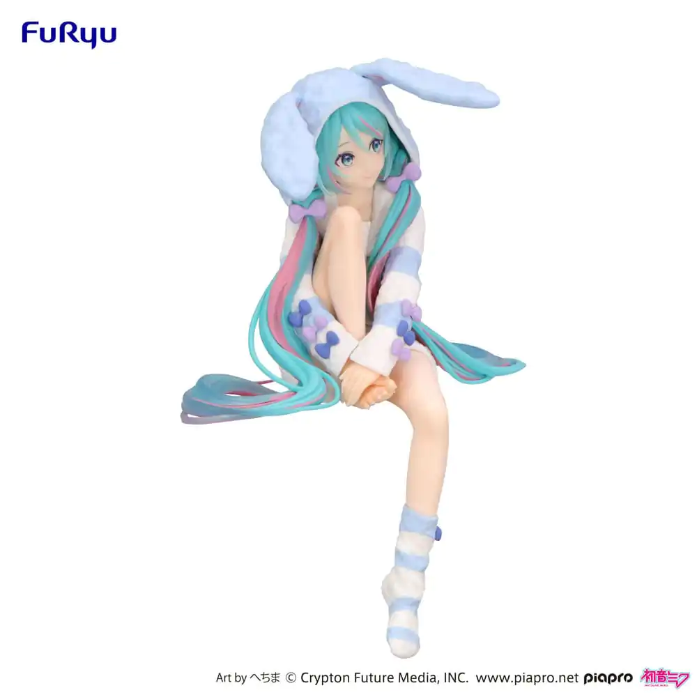 Hatsune Miku Noodle Stopper PVC soška Hatsune Miku Rabbit Ear Hood Pajama Blue Color Ver. 14 cm fotografii produktu