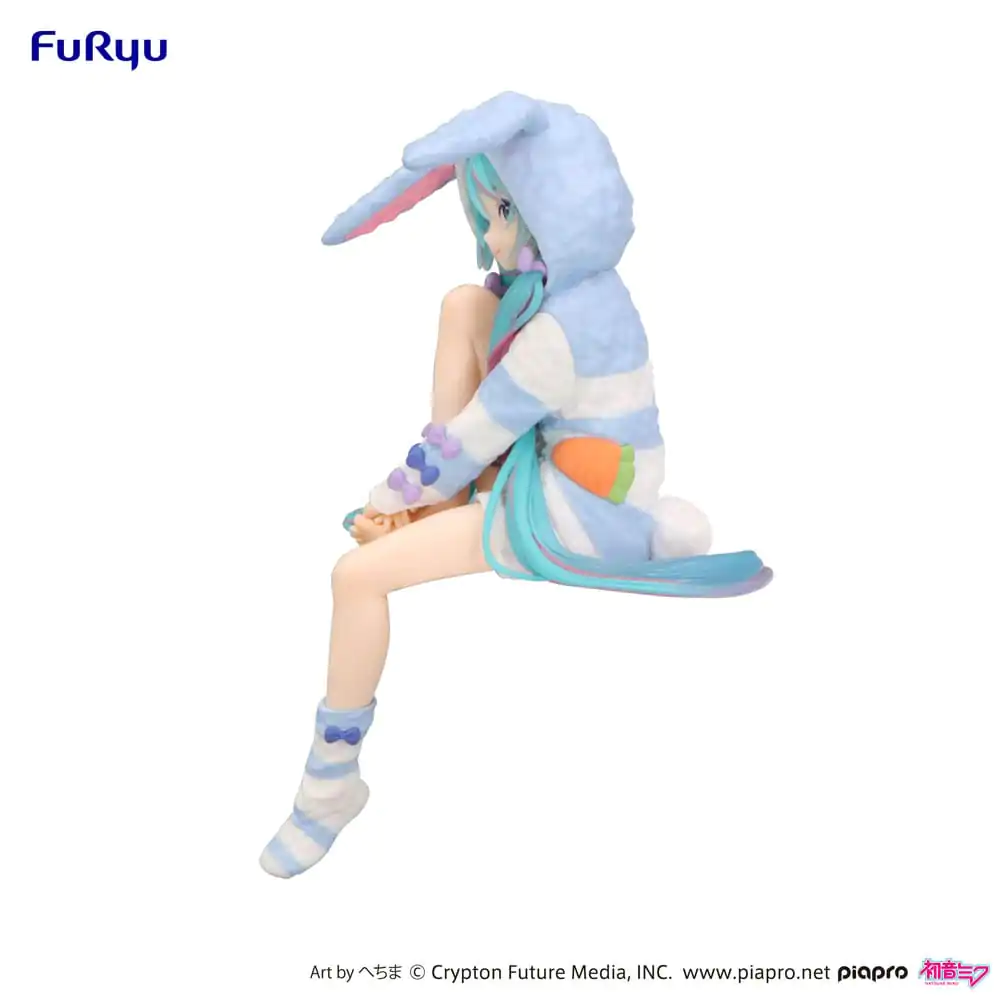 Hatsune Miku Noodle Stopper PVC soška Hatsune Miku Rabbit Ear Hood Pajama Blue Color Ver. 14 cm fotografii produktu