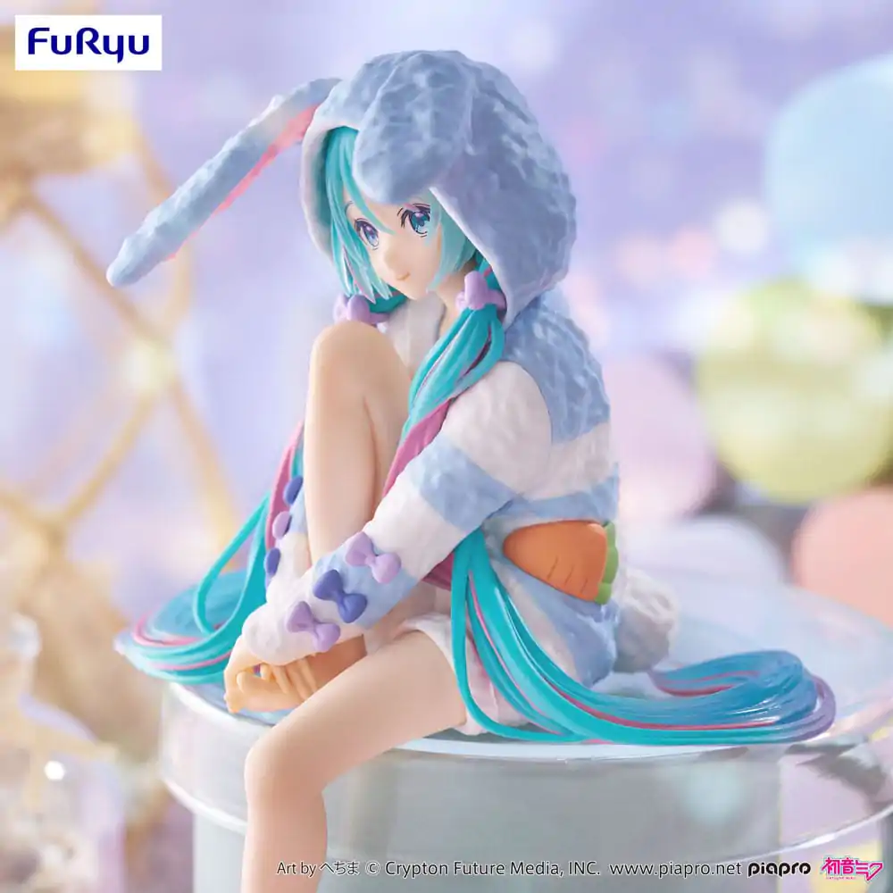 Hatsune Miku Noodle Stopper PVC soška Hatsune Miku Rabbit Ear Hood Pajama Blue Color Ver. 14 cm fotografii produktu