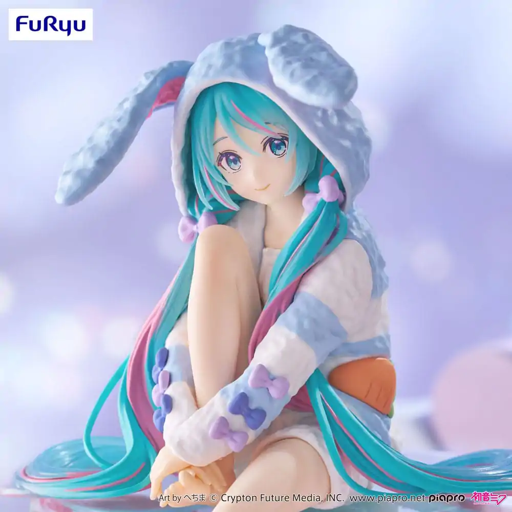 Hatsune Miku Noodle Stopper PVC soška Hatsune Miku Rabbit Ear Hood Pajama Blue Color Ver. 14 cm fotografii produktu