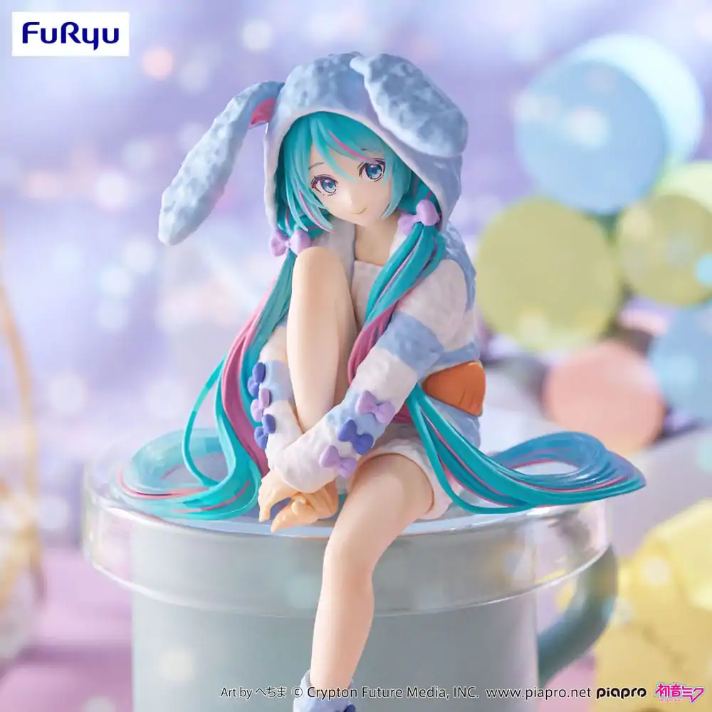 Hatsune Miku Noodle Stopper PVC soška Hatsune Miku Rabbit Ear Hood Pajama Blue Color Ver. 14 cm fotografii produktu