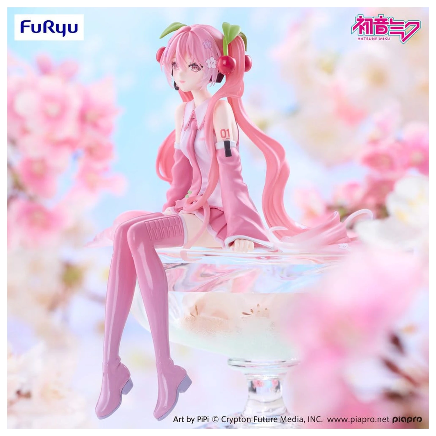 Hatsune Miku Noodle Stopper PVC figurka Sakura Miku 2026 Smile Ver. 14 cm fotografii produktu