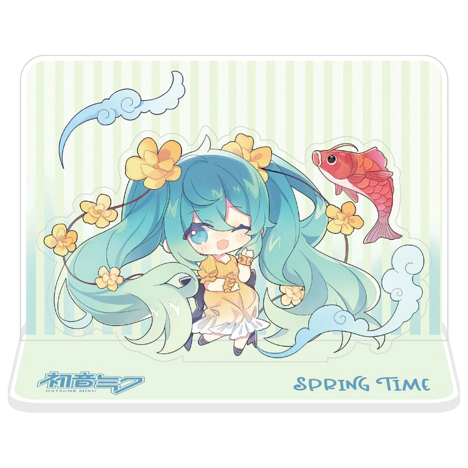 Hatsune Miku Akrylová figurka stojánek Hatsune Miku Spring Time Chibi Miku with Koi 11 cm fotografii produktu