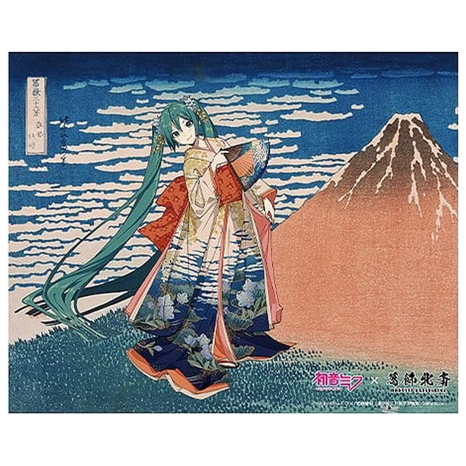 Hatsune Miku x Katsushika Hokusai iXima Plátno umělecké dílo The Great Wave off Kanagawa/Fine Wind, Clear Morning 27 x 22 cm fotografii produktu