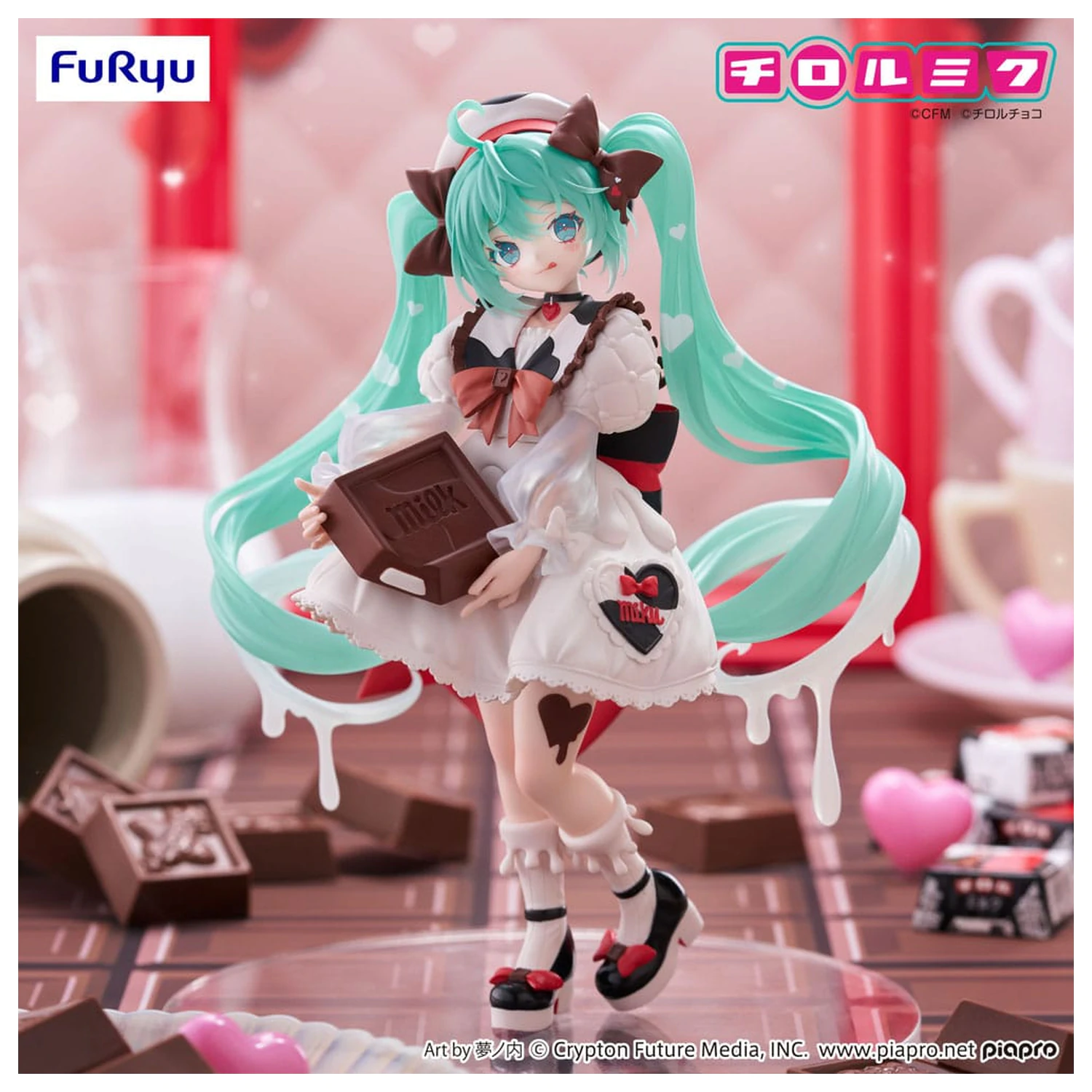 Hatsune Miku x Tirol Choco Trio-Try-iT PVC Soška Hatsune Miku Milk Ver. 18 cm fotografii produktu