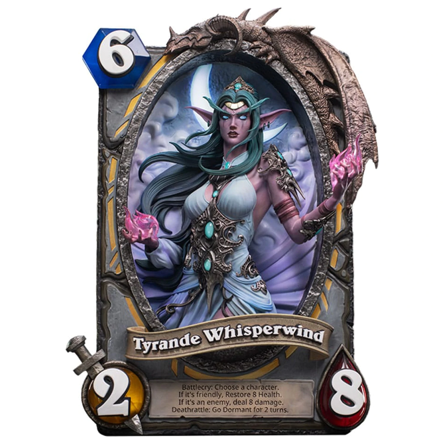 Hearthstone 3D Art Frame Socha Tyrande Whisperwind 31 cm fotografii produktu