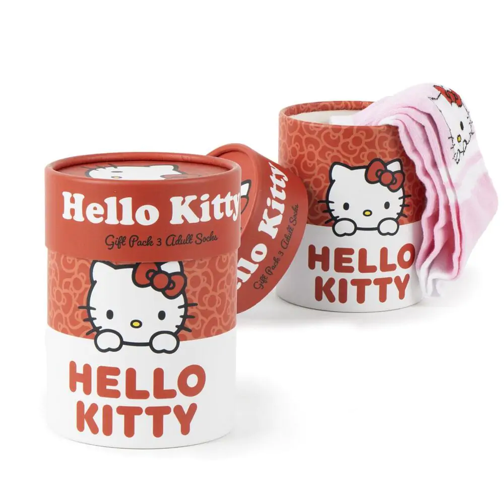 Hello Kitty balení 3 páry ponožek pro dospělé fotografii produktu