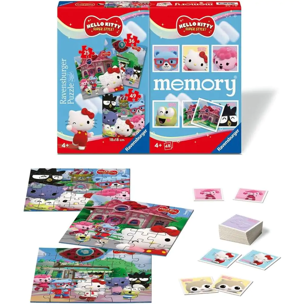 Hello Kitty 3 puzzle a paměťové multipack fotografii produktu