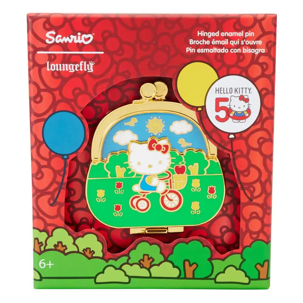 Hello Kitty by Loungefly Peněženka na mince 50th Anniversary pin odznak fotografii produktu