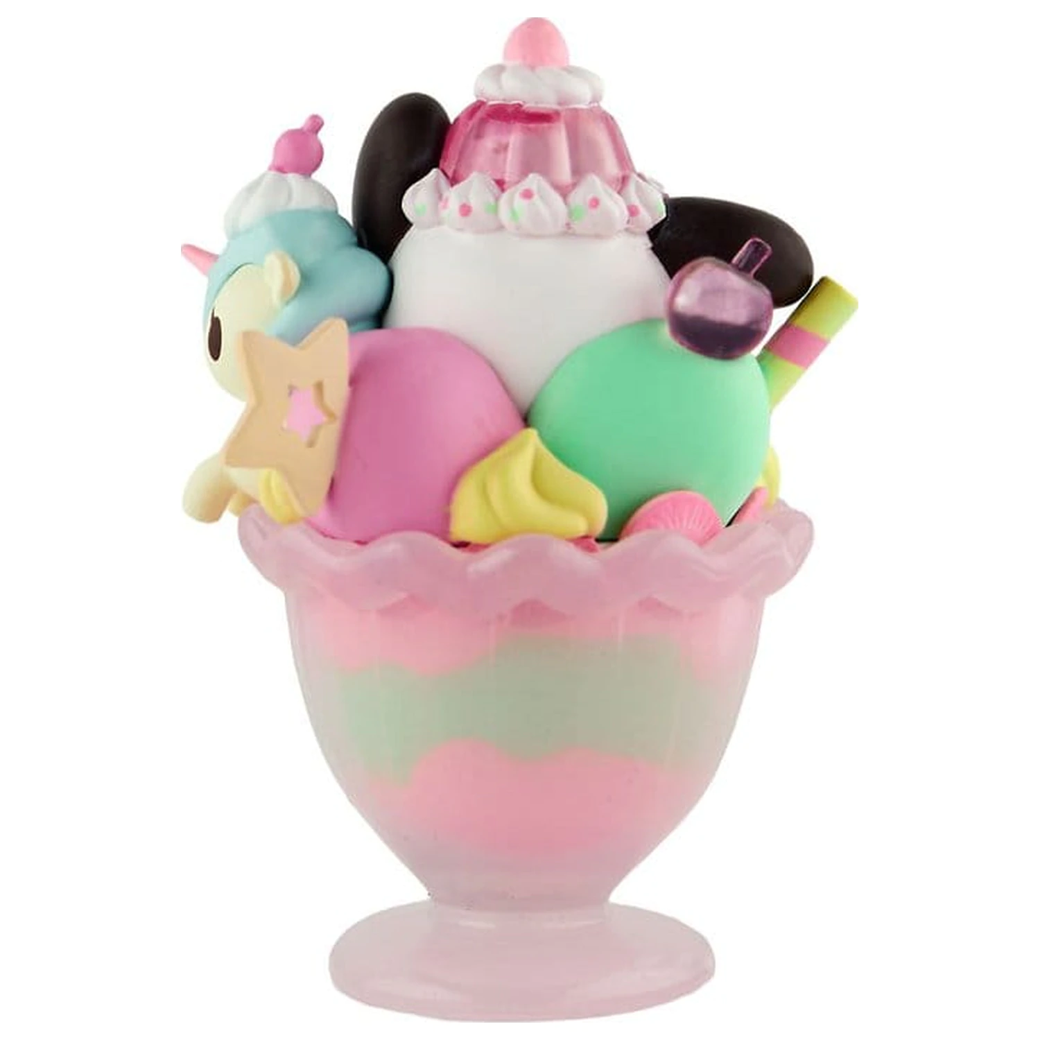 Hello Kitty & Friends Figurka v krabici s okénkem Fast Food Pochacco Pink Unicorn Sundae 9 cm fotografii produktu