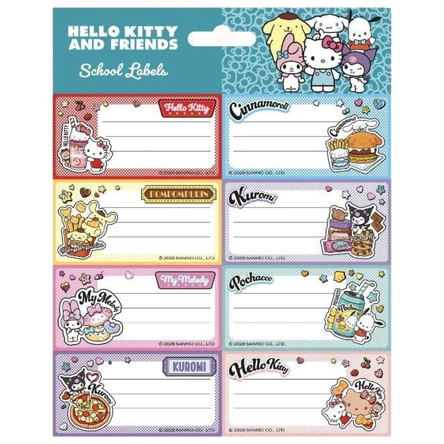 Hello Kitty and Friends School Labels American Diner Verze fotografii produktu