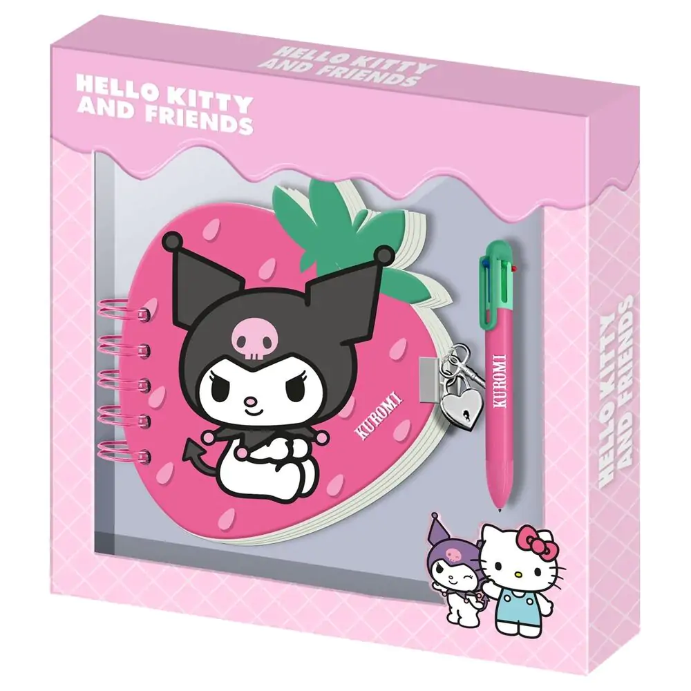 Hello Kitty and Friends Kuromi Jahodový diář a pero fotografii produktu