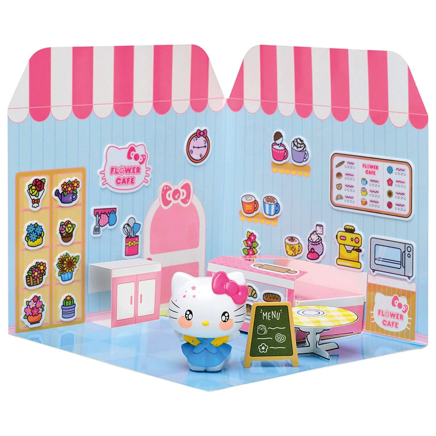 Hello Kitty and Friends Mini figurka Sticker House Hello Kitty Flower Café fotografii produktu