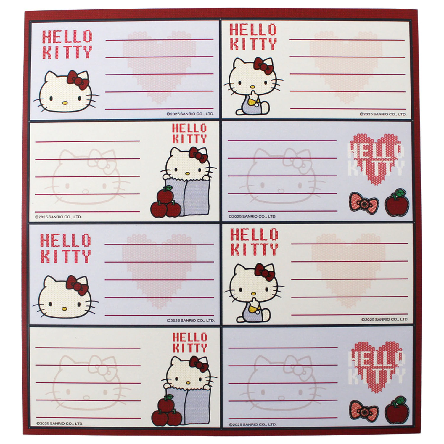 Hello Kitty Apple notebook štítky 16 kusů fotografii produktu