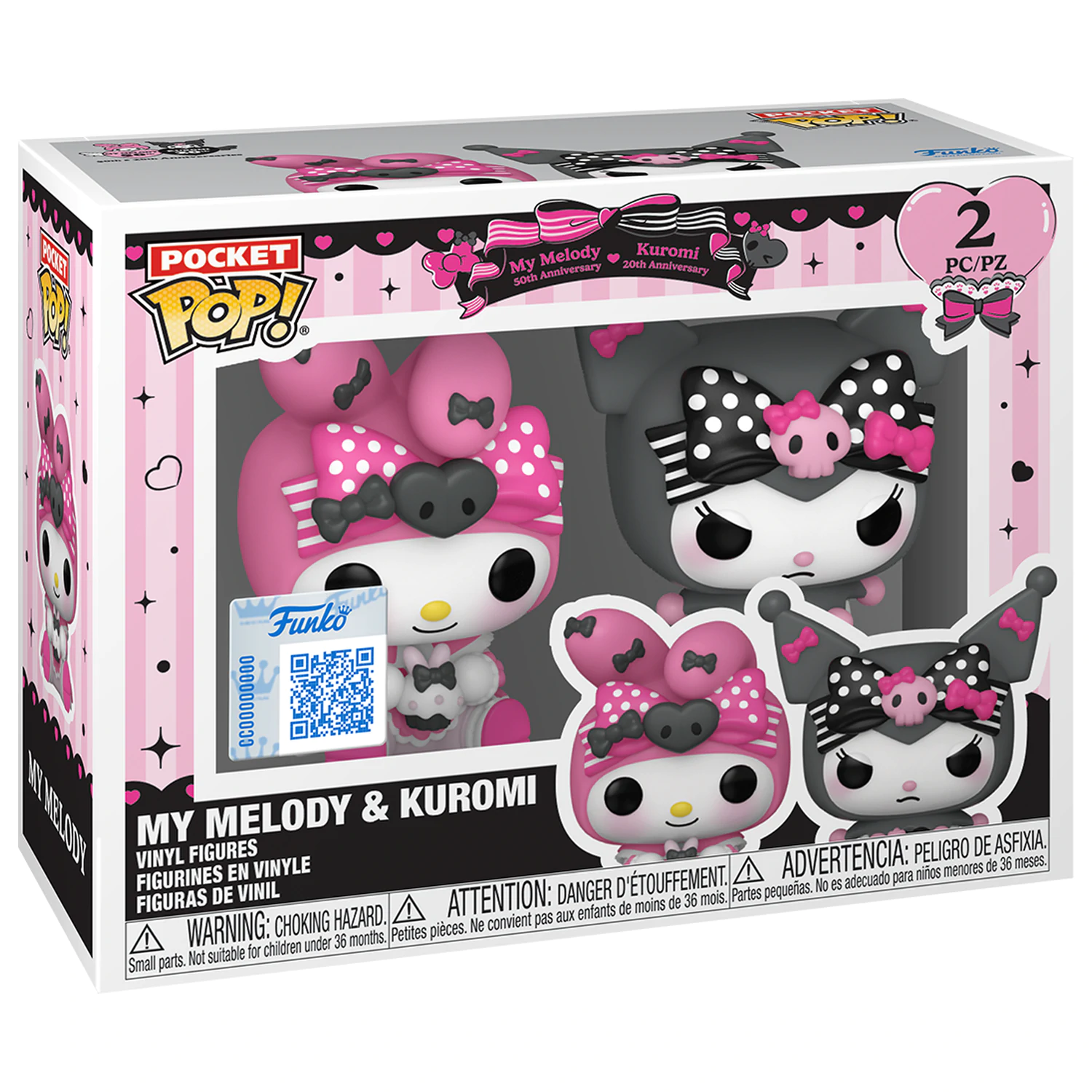 Hello Kitty Funko Pocket POP! Vinylové figurky 2-balení My Melody & Kuromi 4 cm fotografii produktu