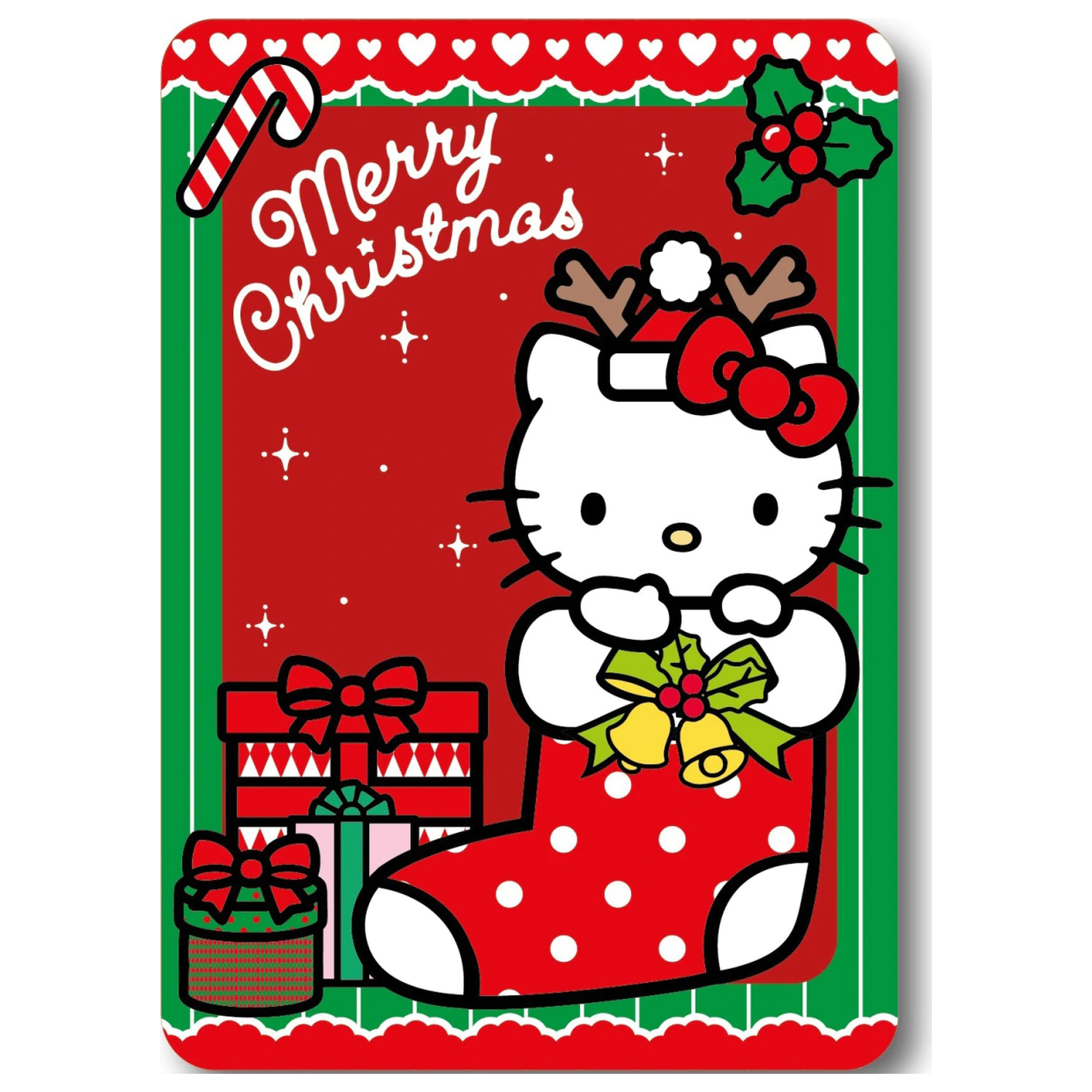 Hello Kitty Holiday Cheer vánoční fleecová deka fotografii produktu