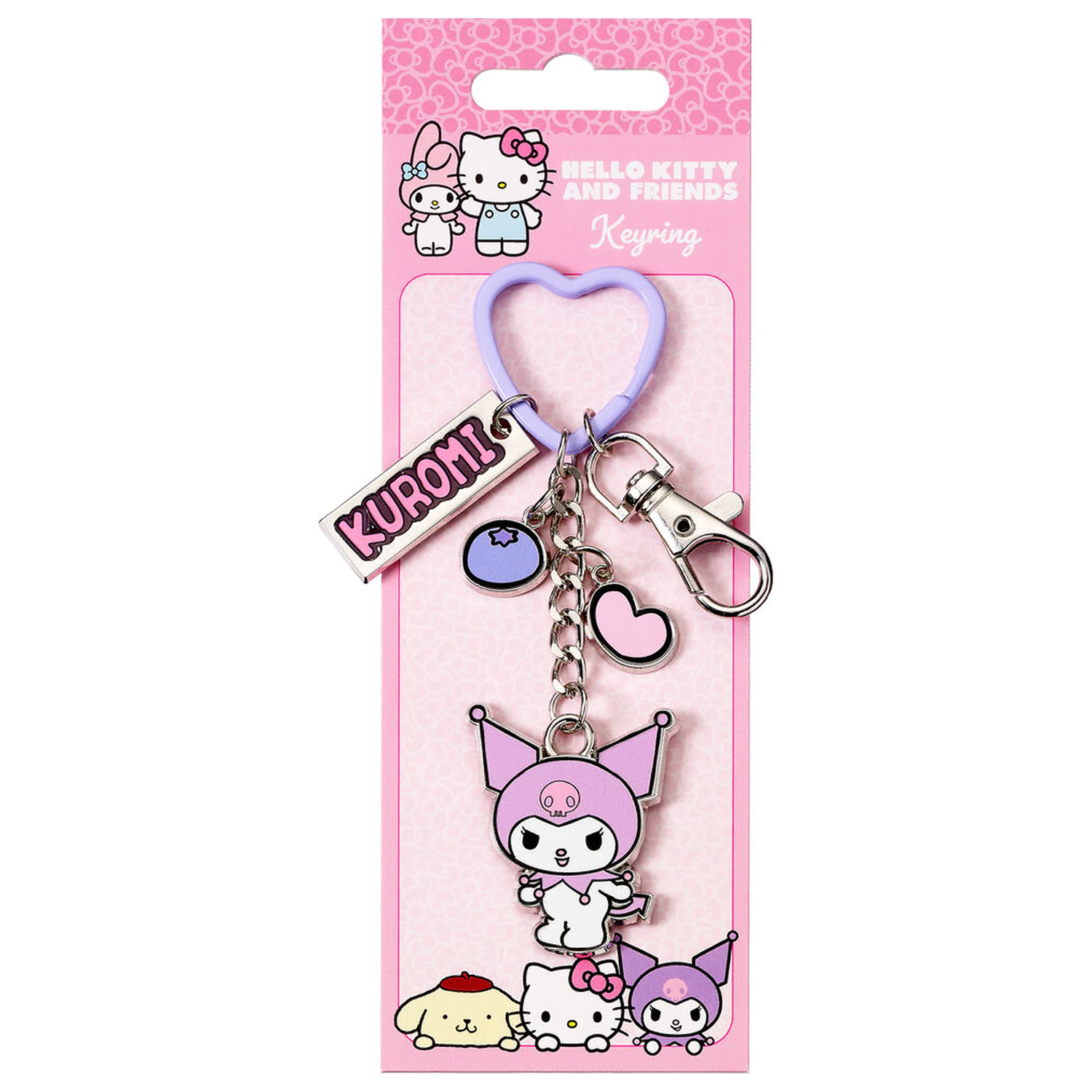 Hello Kitty klíčenka s Kuromi přívěsky 15 cm fotografii produktu