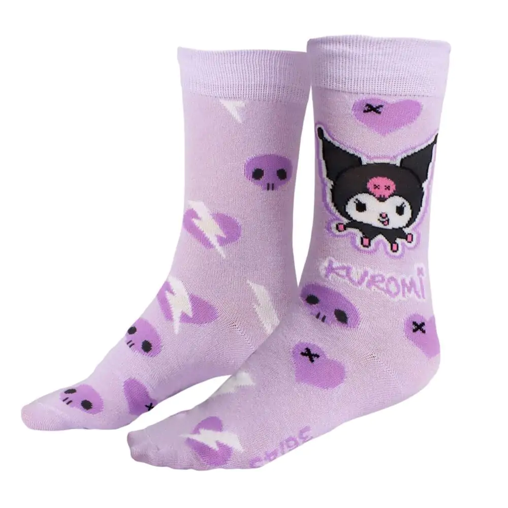 Hello Kitty Kuromi balení 3 páry ponožek pro dospělé fotografii produktu