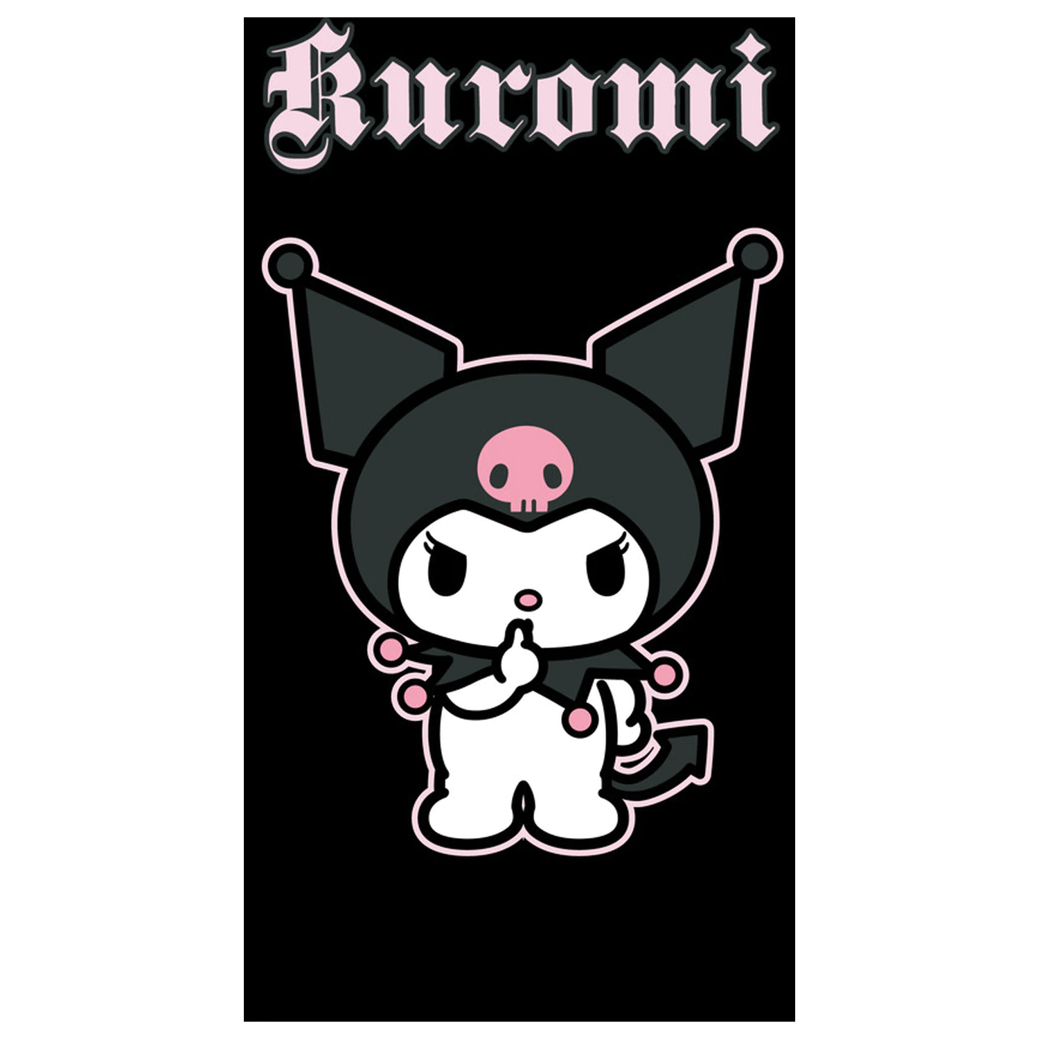 Hello Kitty Kuromi Black Ručník 70x140cm fotografii produktu