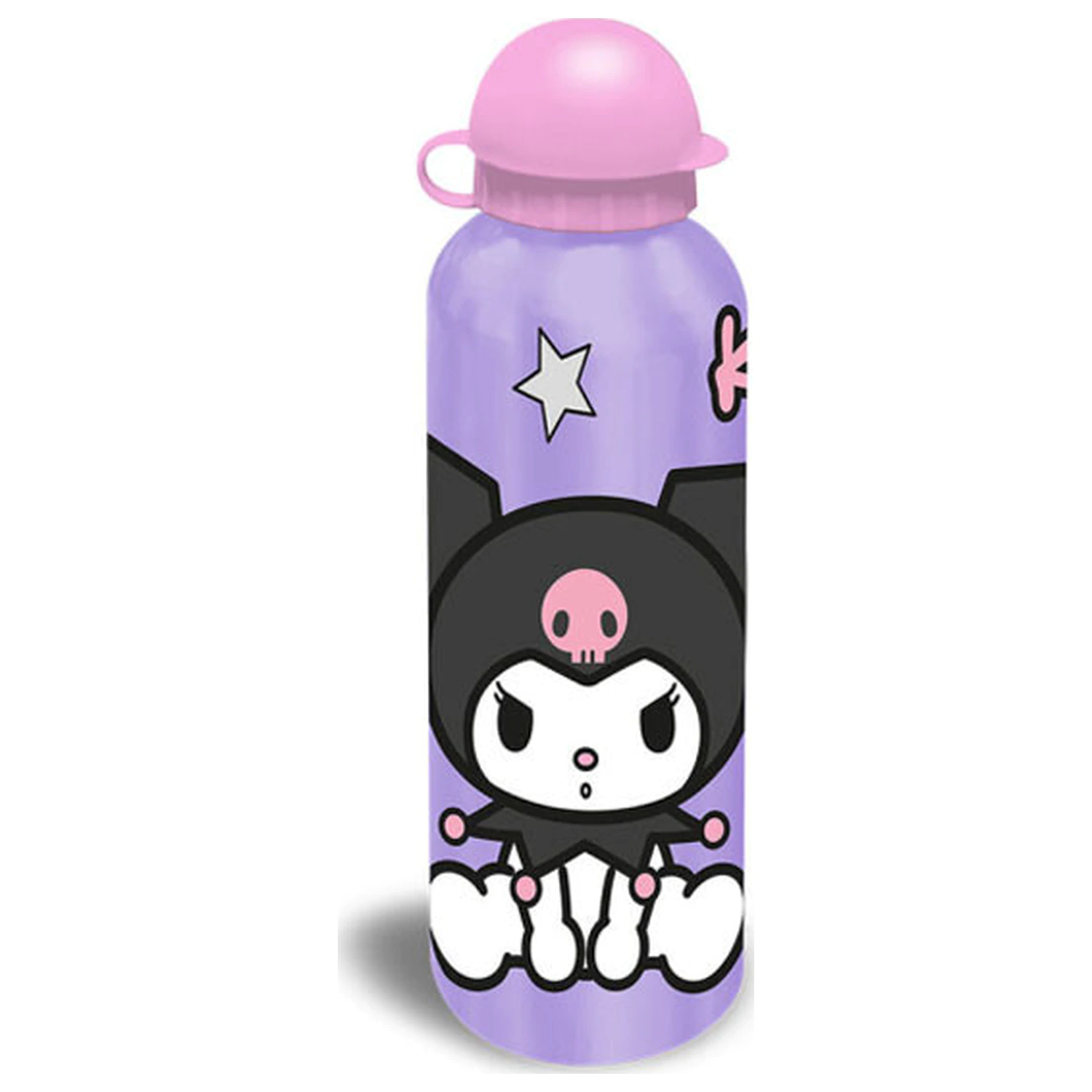 Hello Kitty Kuromi fialová hliníková láhev na vodu s pítkem 500 ml fotografii produktu
