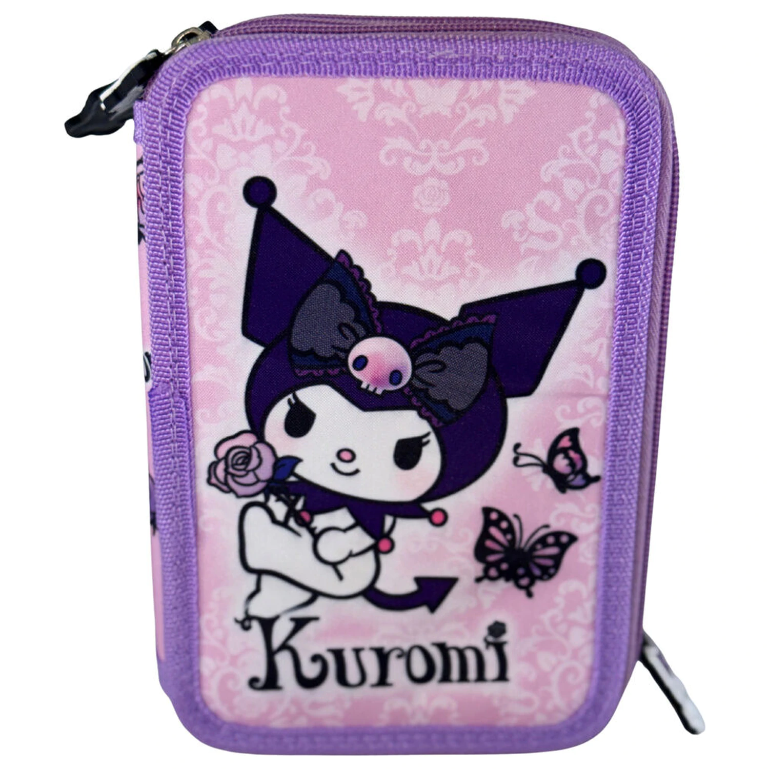 Hello Kitty Kuromi fialové trojité pouzdro na tužky fotografii produktu