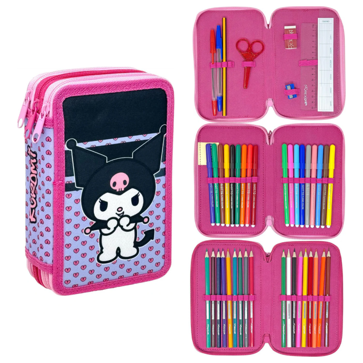 Hello Kitty Kuromi naplněný 3patrový penál fotografii produktu