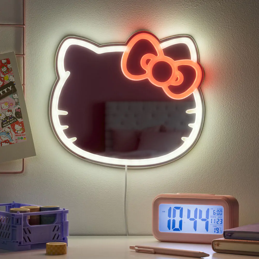 Hello Kitty LED neonové zrcadlo fotografii produktu