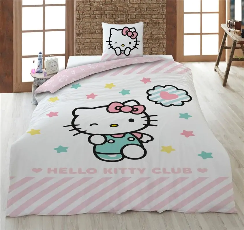 Hello Kitty bavlněný povlak na peřinu do postele 90cm fotografii produktu