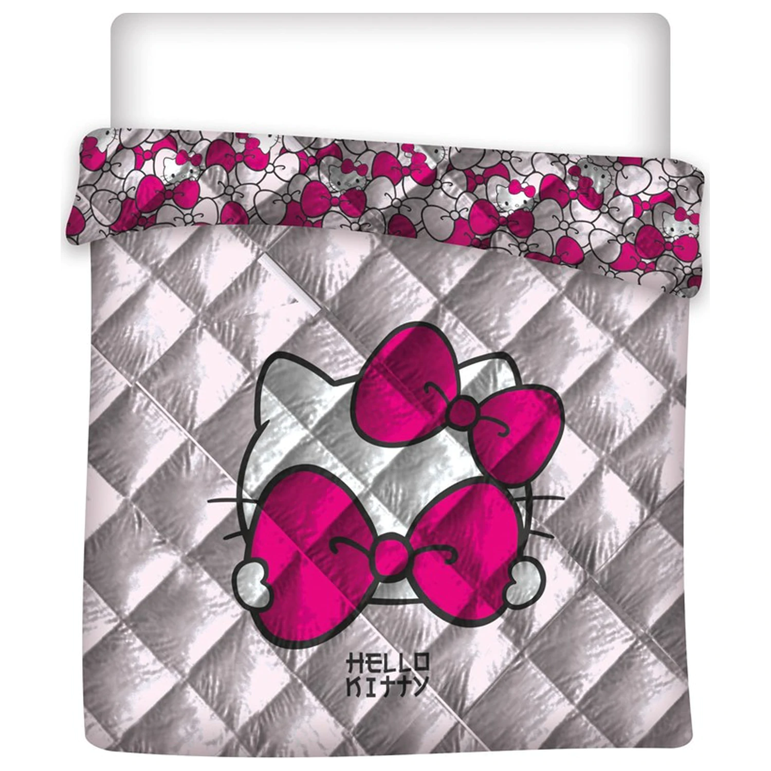 Hello Kitty Pink Bow prošívaný povlak na peřinu, přikrývka 240x220cm fotografii produktu