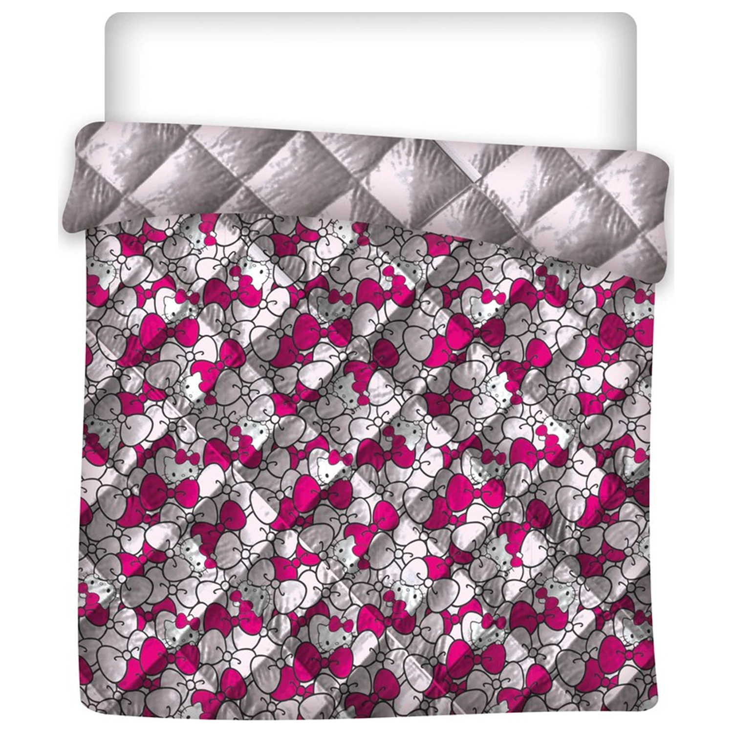 Hello Kitty Pink Bow prošívaný povlak na peřinu, přikrývka 240x220cm fotografii produktu