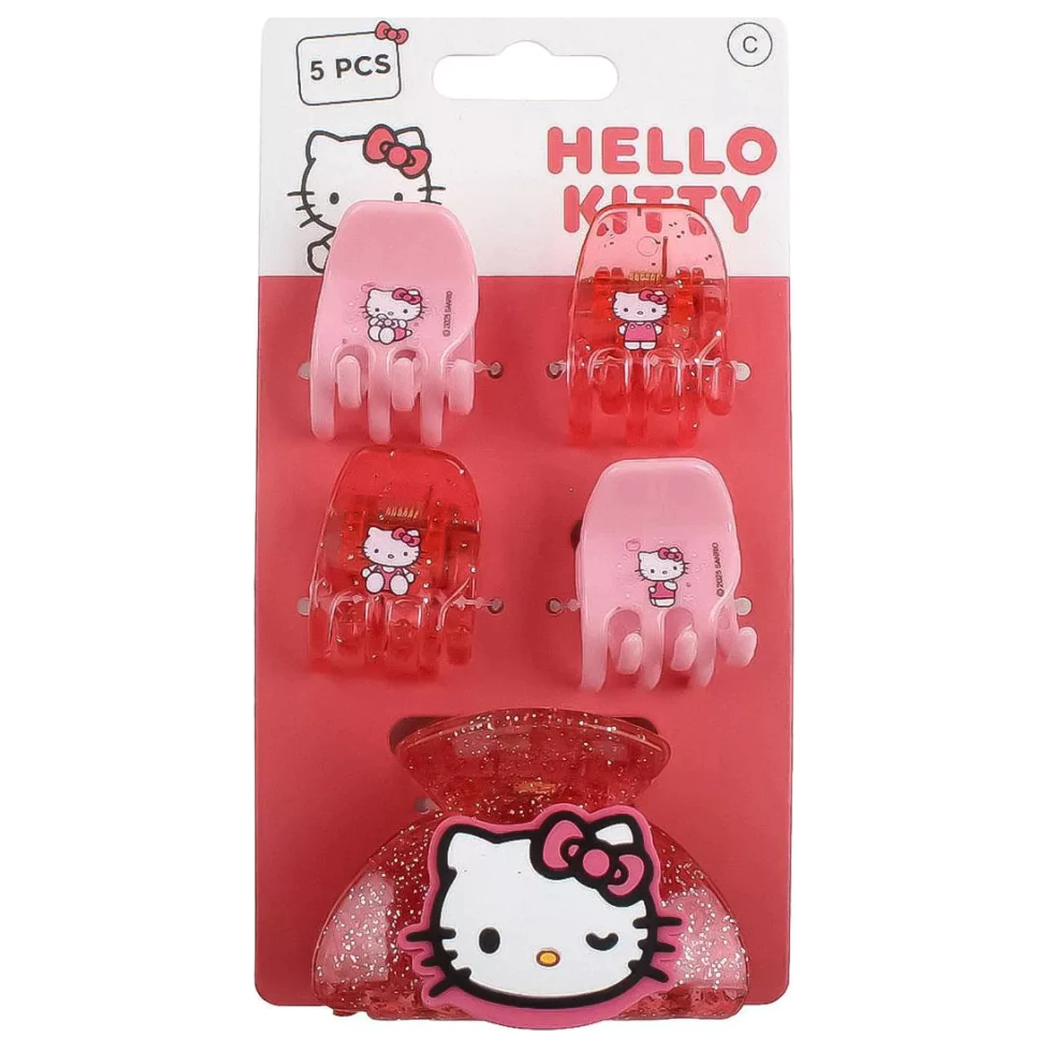 Hello Kitty růžové sponky do vlasů, sada 5 kusů fotografii produktu