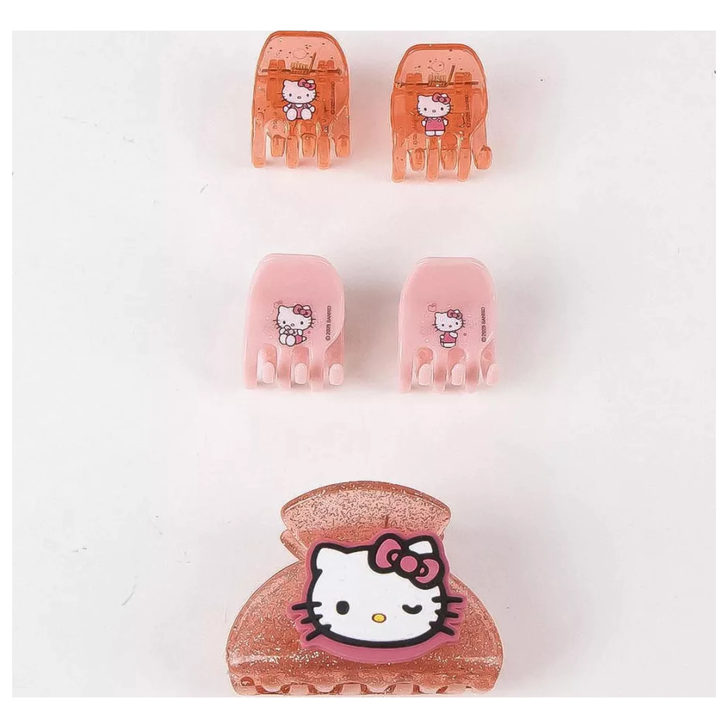 Hello Kitty růžové sponky do vlasů, sada 5 kusů fotografii produktu