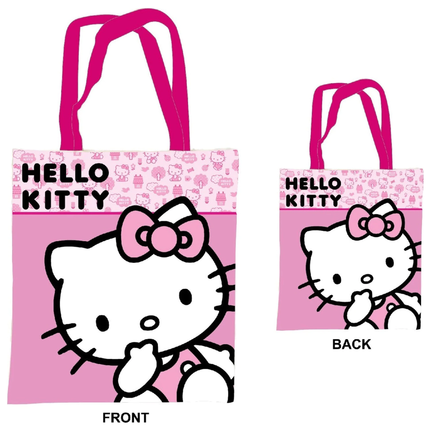 Hello Kitty Růžová plátěná nákupní taška, taška přes rameno 44 cm fotografii produktu