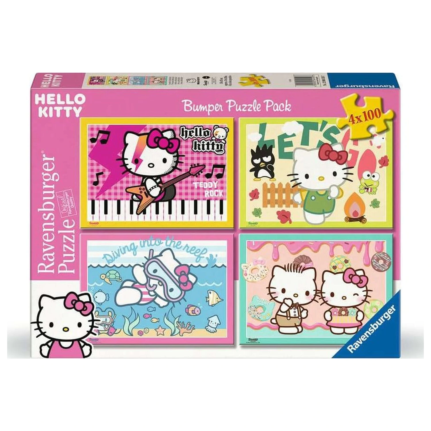 Hello Kitty Puzzle 4-Pack Let's Go, Hello Kitty! (4x100 dílků) fotografii produktu
