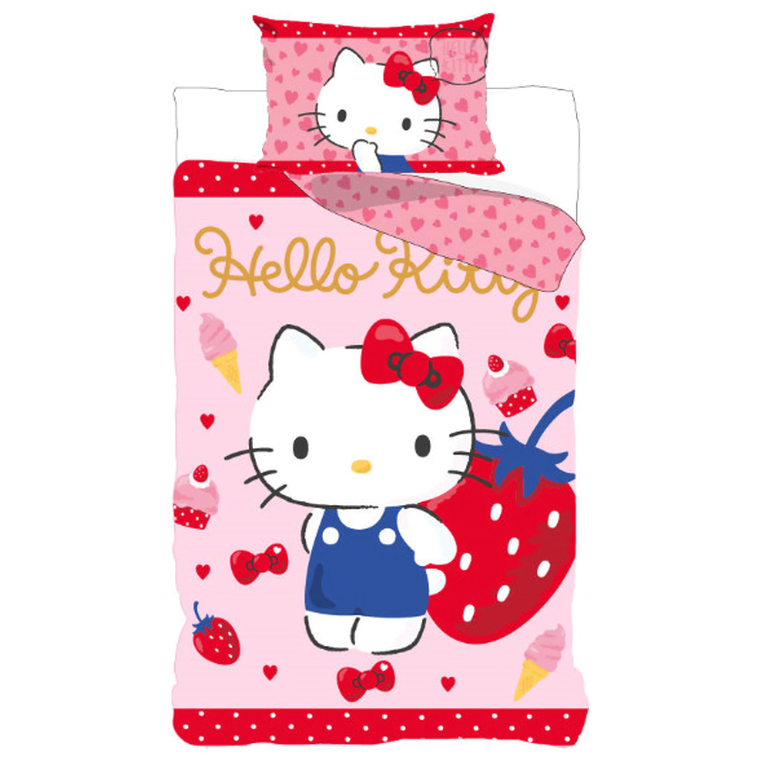 Hello Kitty Strawberry povlak na přikrývku fotografii produktu