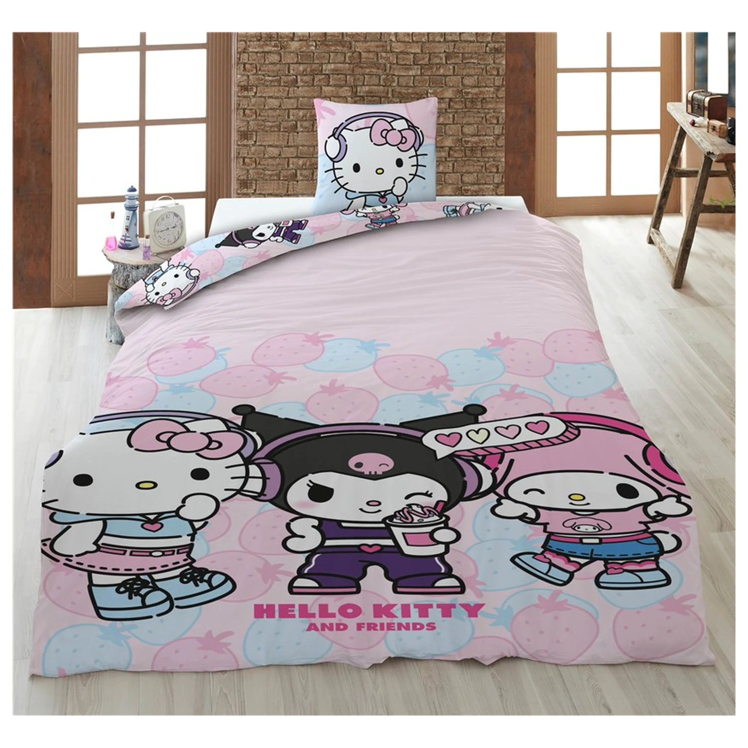 Hello Kitty Jahodový povlak na peřinu fotografii produktu