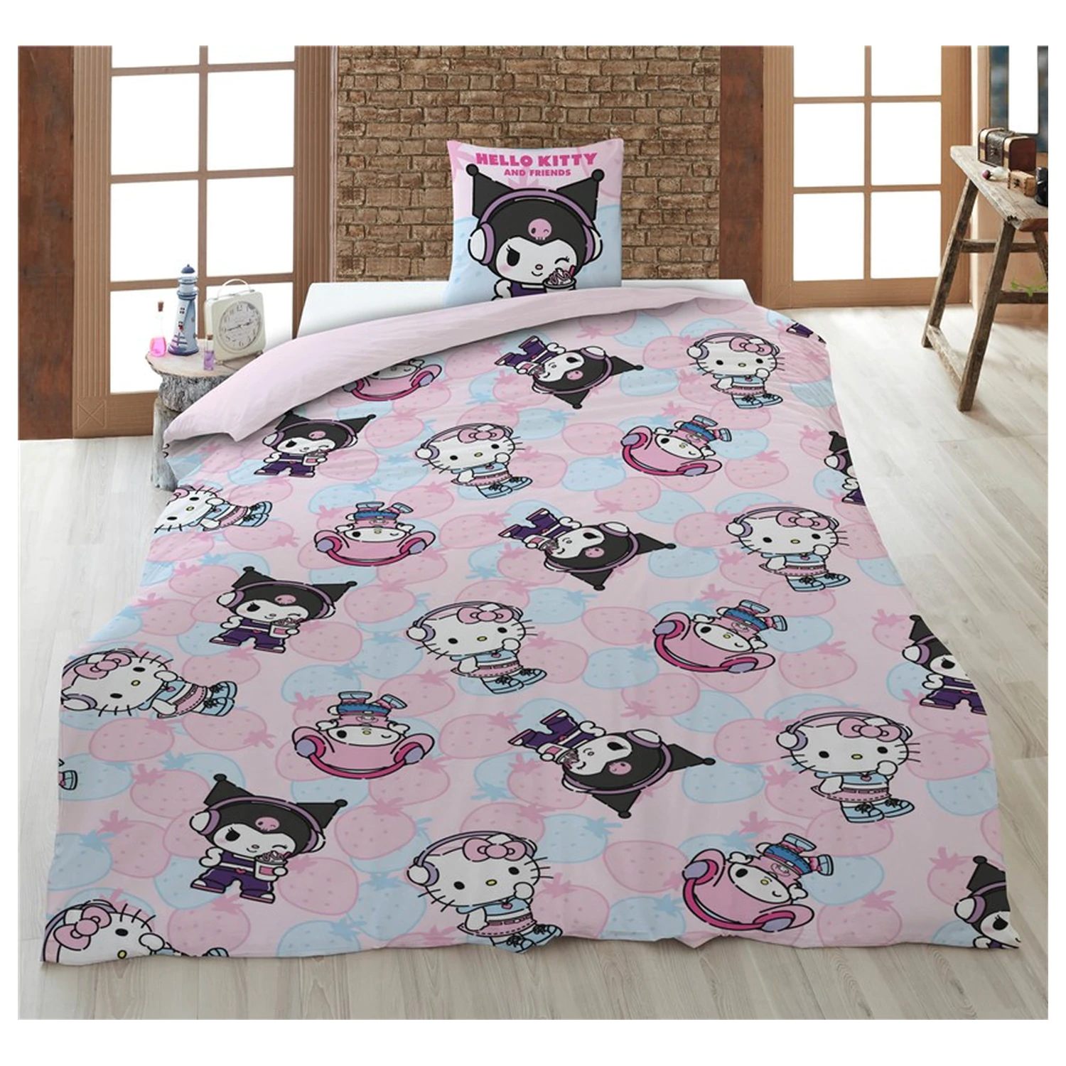 Hello Kitty Jahodový povlak na peřinu fotografii produktu