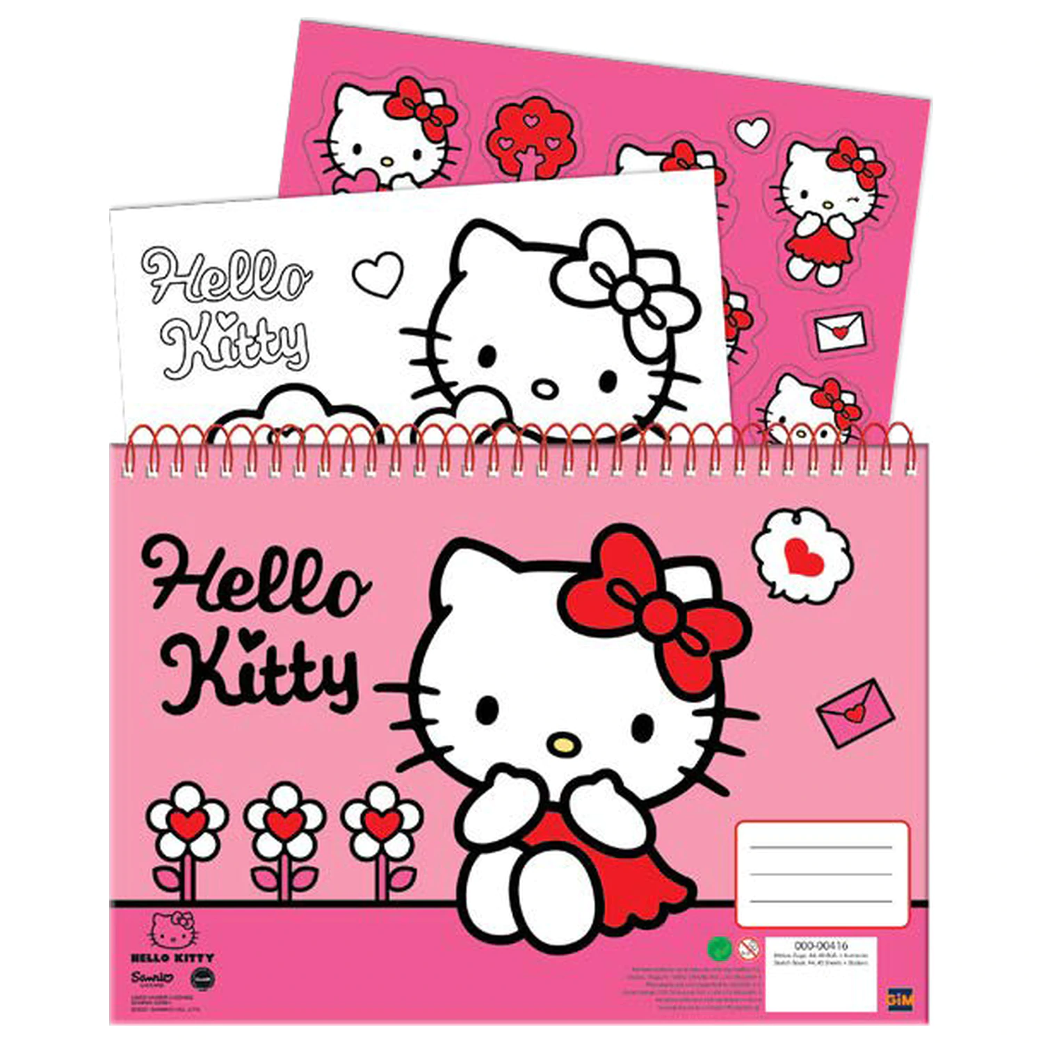 Hello Kitty Sweetheart A4 spirálový skicák 40 listů se samolepkami fotografii produktu